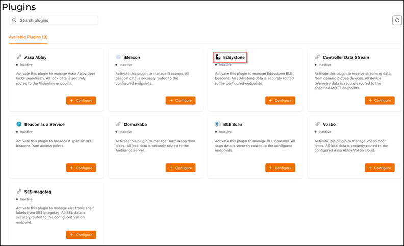 Selecting the Eddystone Plugin