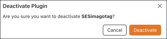 Deactivating the Plugin Deactivating the Plugin