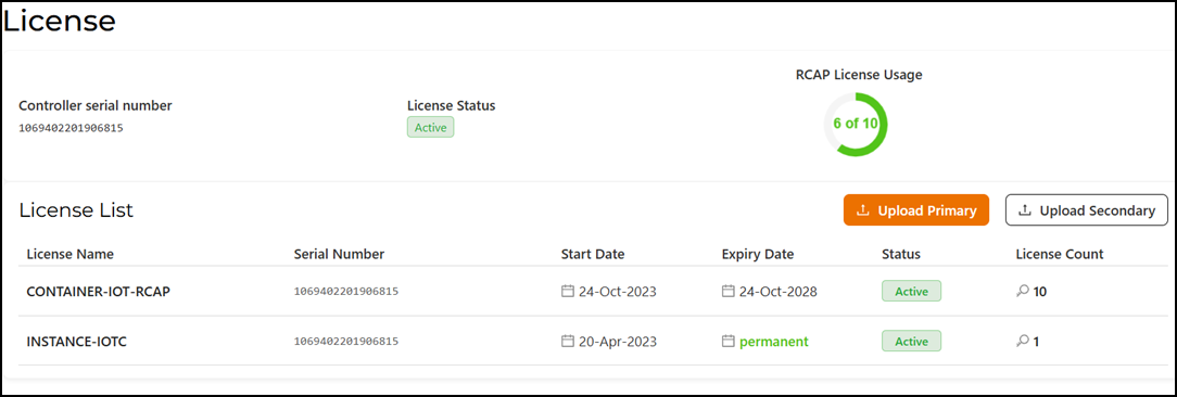 Uploading a License Uploading a License