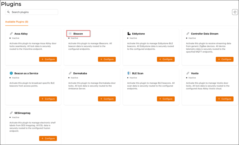 Selecting the iBeacon Plugin