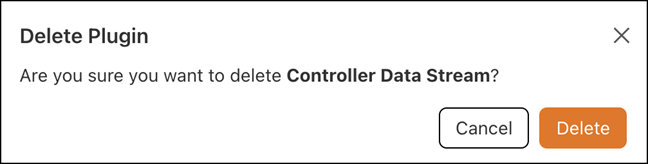 Deleting the Controller Data Stream Plugin