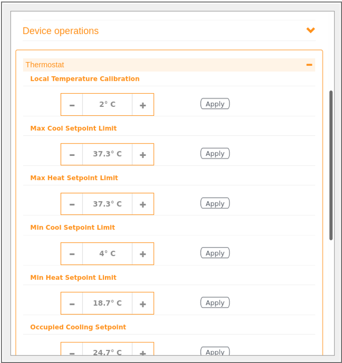 Device Operations on Thermostat Device Operations on Thermostat