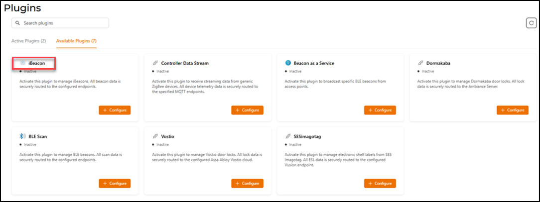 Selecting the iBeacon Plugin