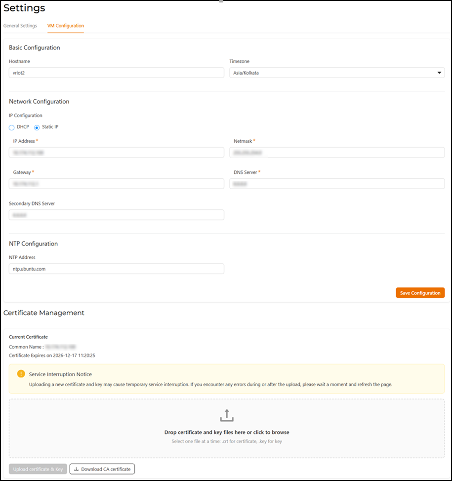 Configuring a Virtual Machine