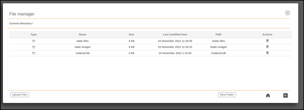 Uploading Files in the File Manager