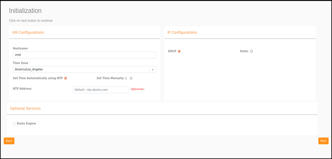 Initialization Page Initialization Page