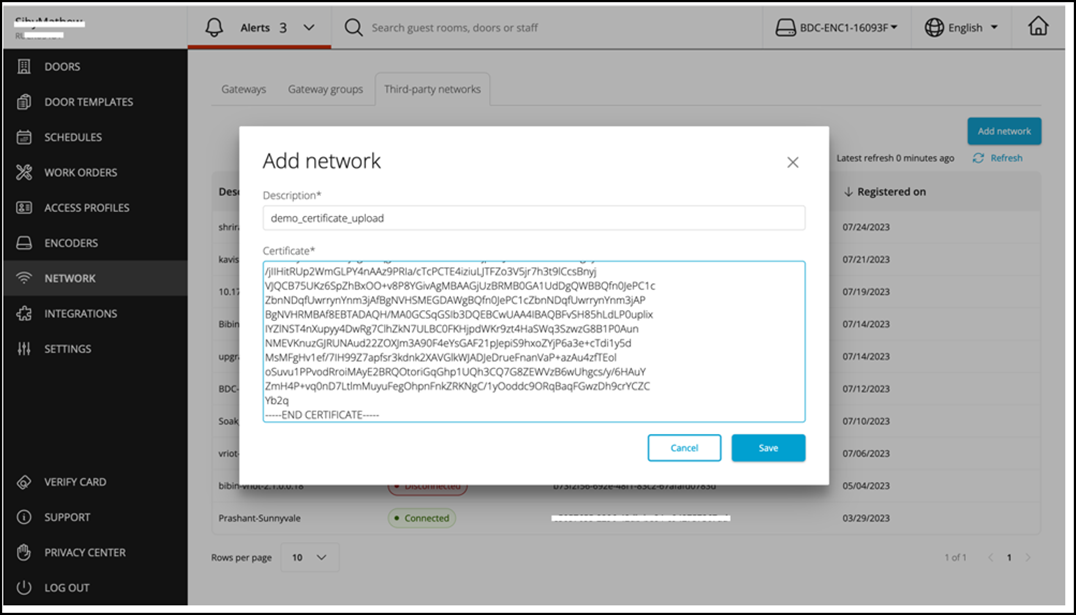Adding Network Details