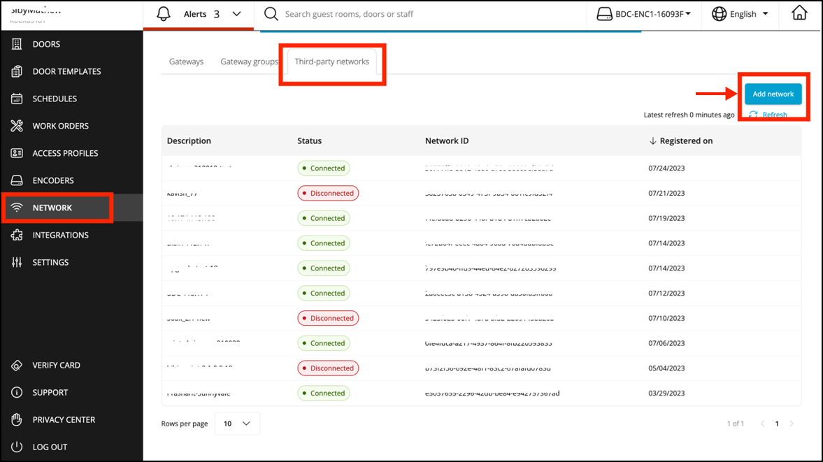 Selecting the Network Tab