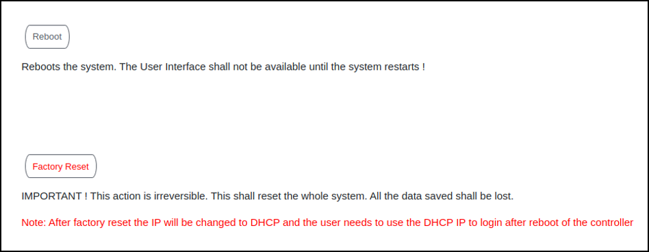 Resetting RUCKUS IoT Controller