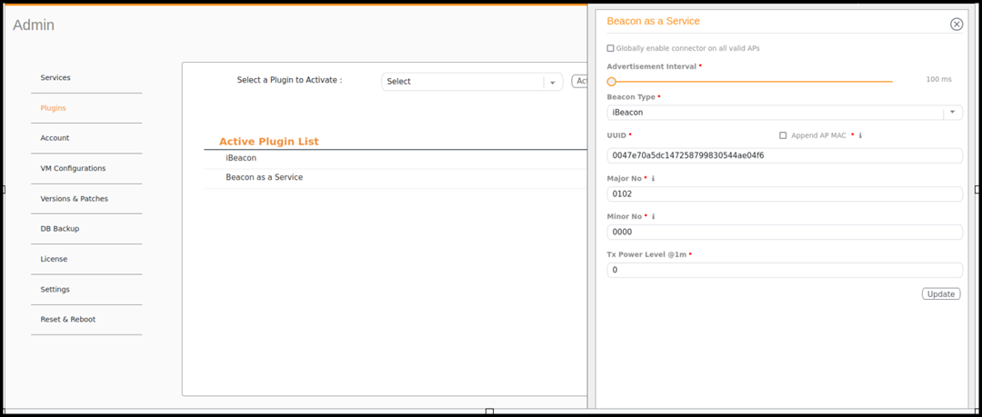 Updating the Configuration Parameters (iBeacon)