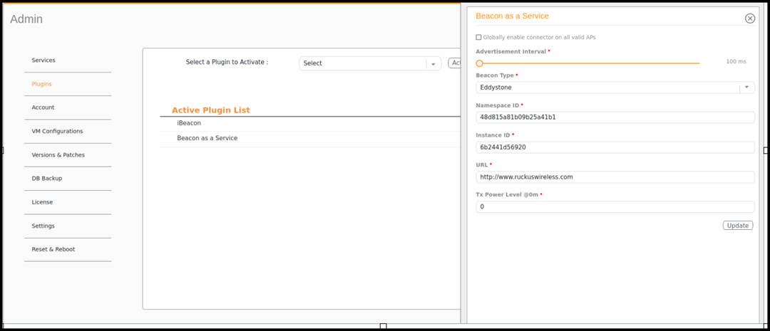 Updating Configuration Parameters (Eddystone)