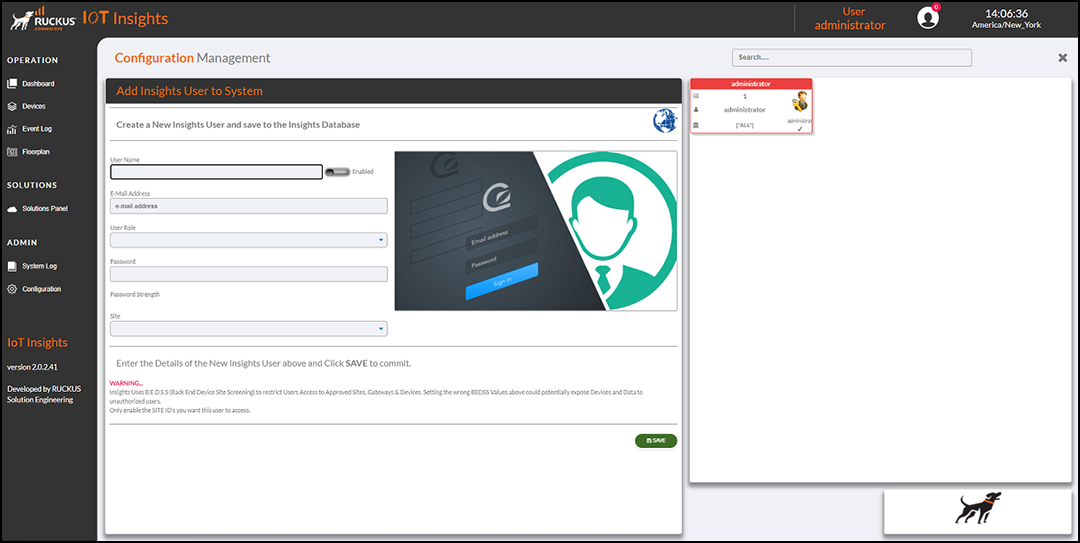 Adding a User to the System