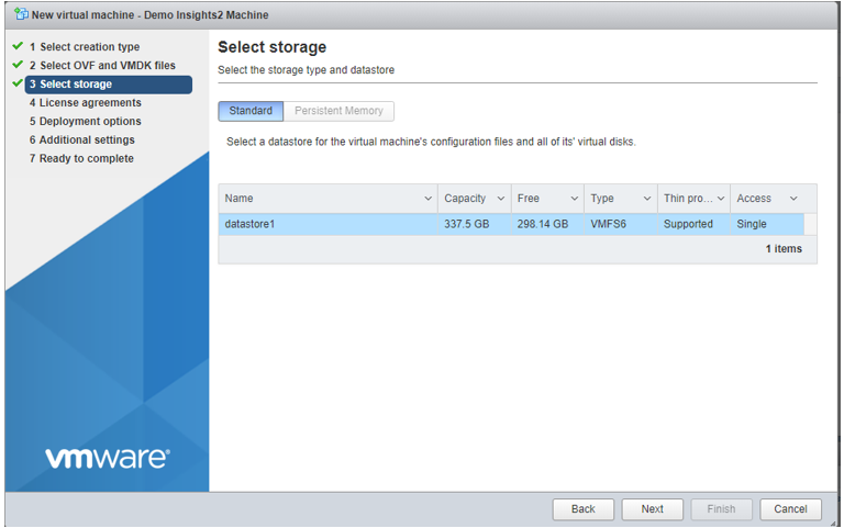 Selecting Storage