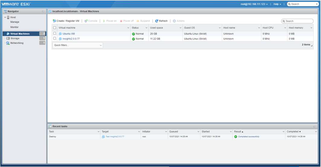 Selecting Virtual Machine