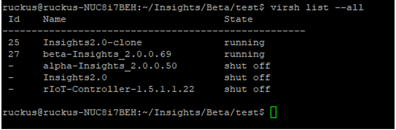 Viewing the Beta Insights Image Using the Virsh command