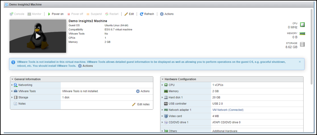 ESXi Startup Page