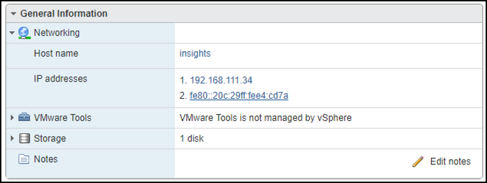 ESXI Network Address