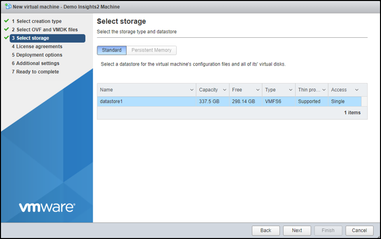 Selecting Storage