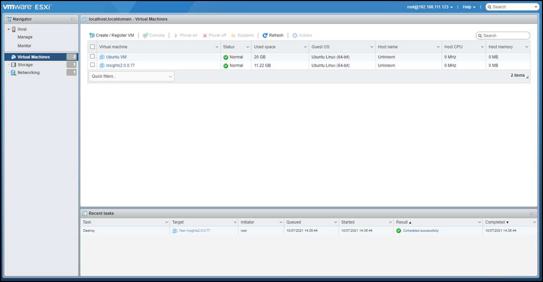Selecting Virtual Machine