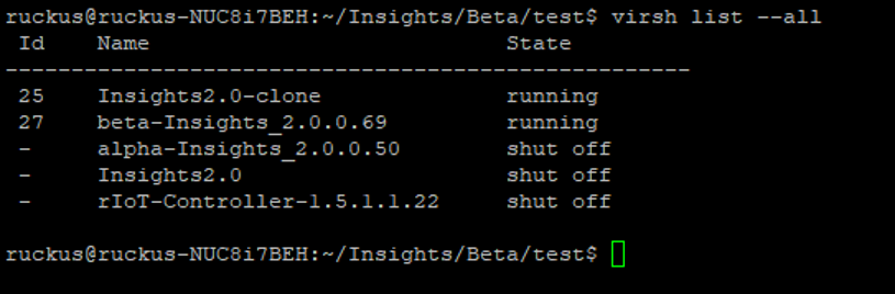 Viewing the Beta Insights Image Using the Virsh command