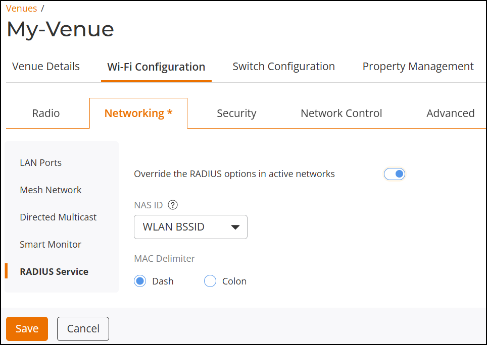 Enabling Custom RADIUS Options