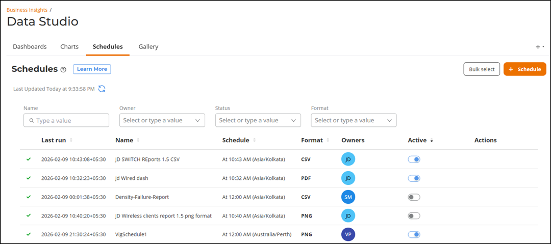 Data Studio Scheduled Reports