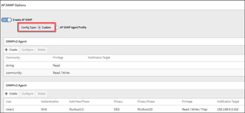 Configuring Custom AP SNMP Options