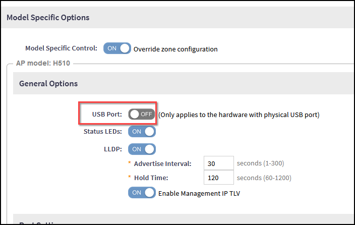 Disabling the USB Port on Individual AP H510