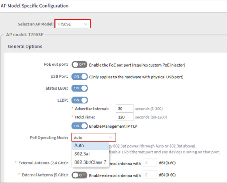 Configuring PoE Operating Mode