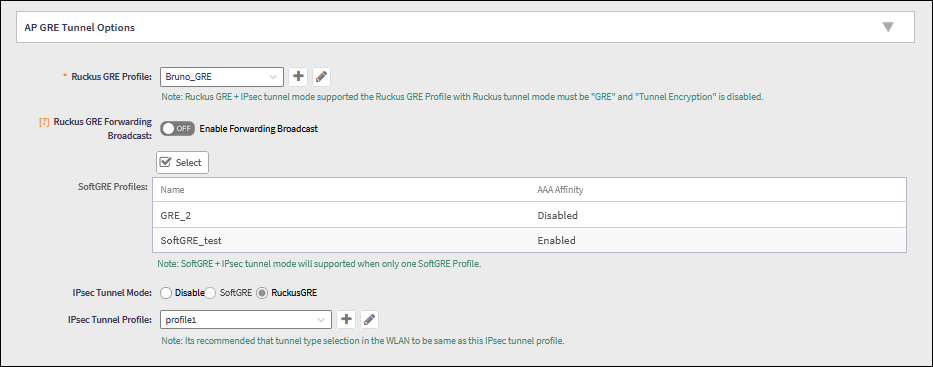 AP GRE Tunneling Options