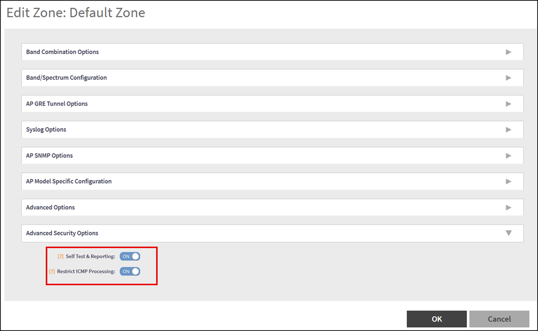 Configuring Advanced Security Options