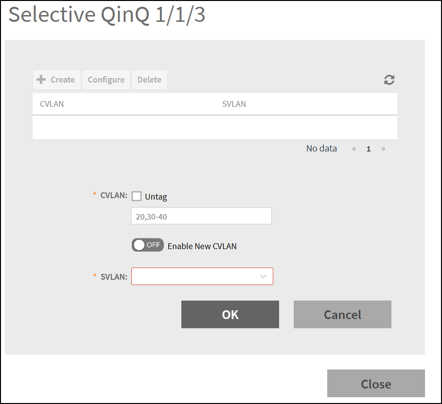 Configuring the Selective QinQ Parameters