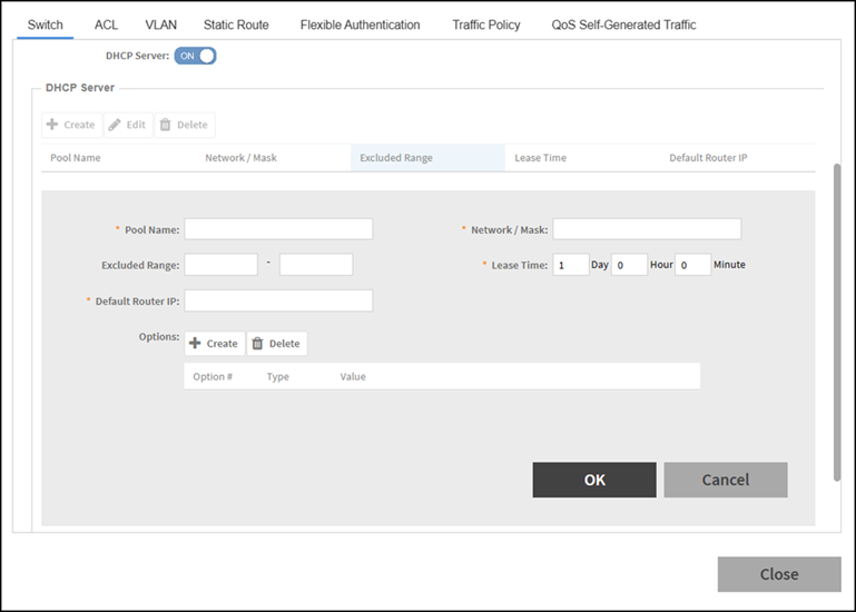 Enabling DHCP Server