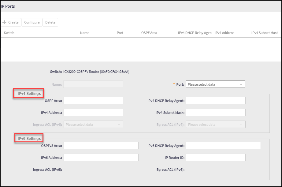 IP Ports Page