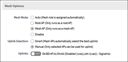 Configuring Mesh Options at Individual AP Level