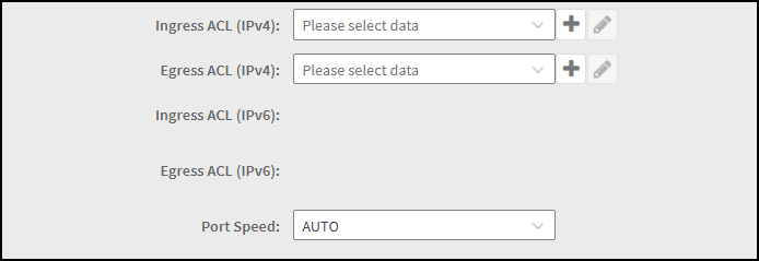 Port Settings - ACL and Ports Speed