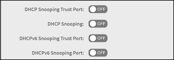 Port Settings - DHCP Snooping
