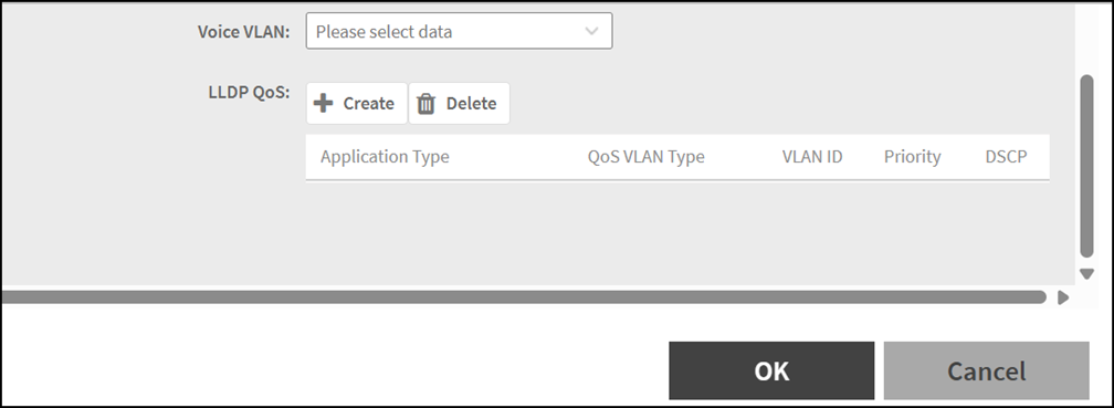 Port Settings - Voice VLAN and QoS Settings