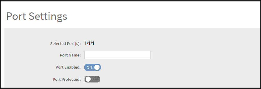 Port Settings Window