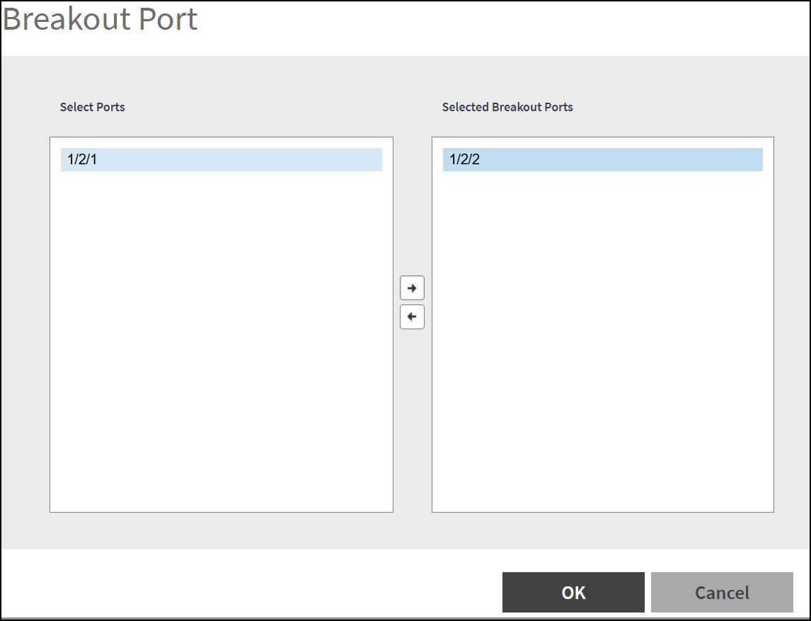 Moving the Ports to Breakout Port List