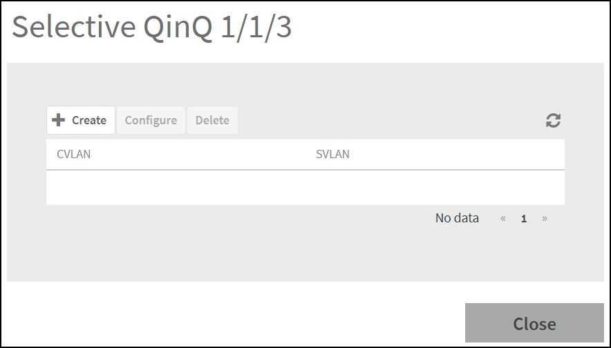 Viewing Seletive QinQ Port Number Window