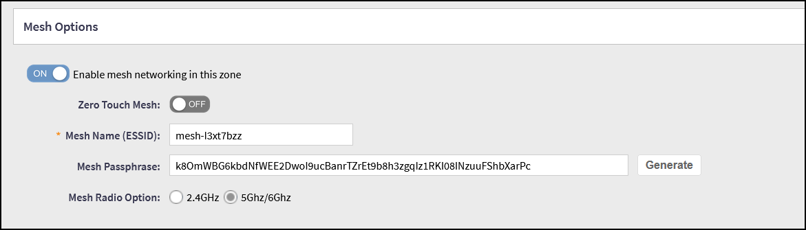 Configuring AP Zone Mesh Options