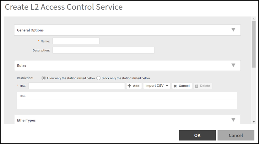 Creating L2 Access Control Service