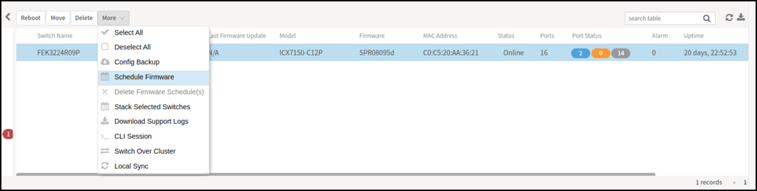 Selecting Scheduling Firmware