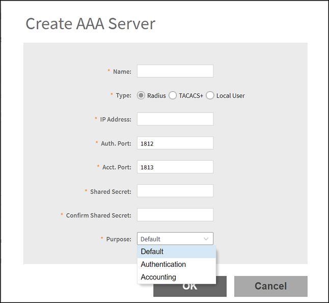 Creating Switch AAA Server