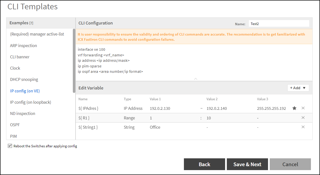 Adding Common Variables