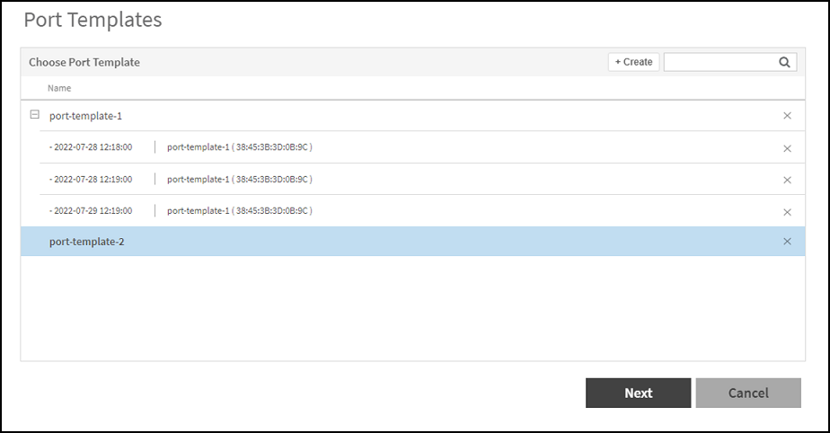 Applying Port Template