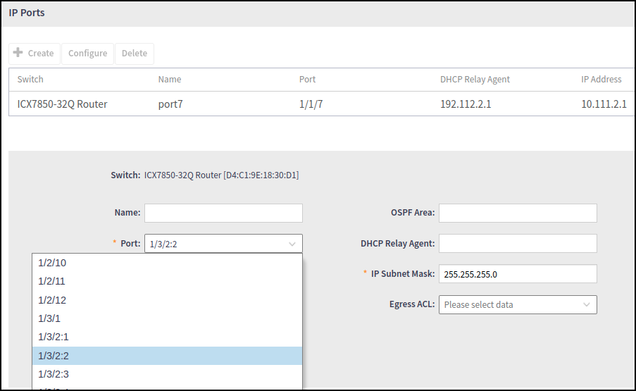 IP Ports Page
