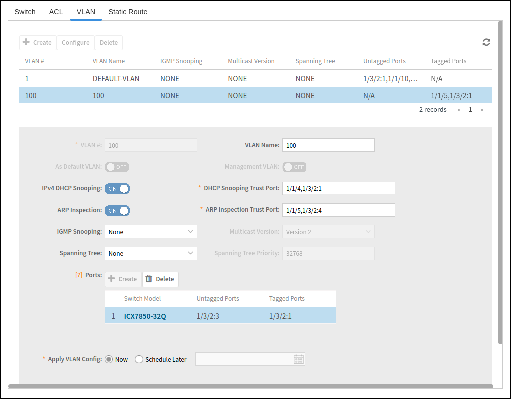 VLAN Configuration