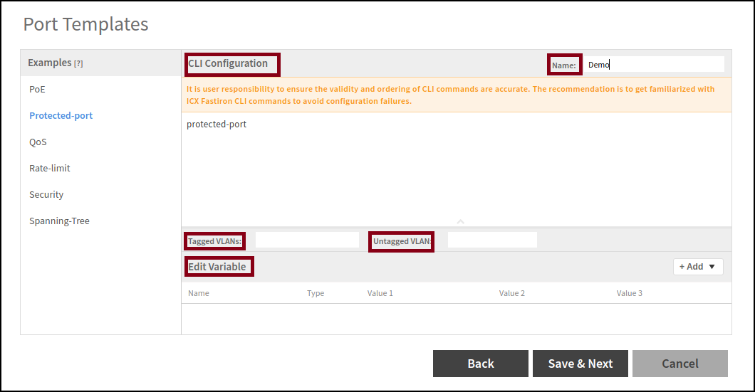 Creating a Port Template